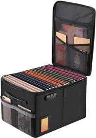 img 4 attached to Fireproof Document Box Organizer Cabinet with Lock - Portable Office Safe for Letter/Legal Folders - 16.1 x 12.9 x 11in (Black)