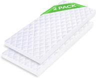 iluvbamboo waterproof bassinet mattress pad protector - fits most mattresses up to 33” x 17” 🌿 - hourglass, rectangle, oval - 2 pack - soft bamboo jacquard fitted topper cover - quiet & breathable logo