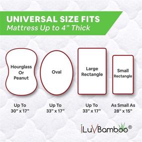 img 3 attached to iLuvBamboo Waterproof Bassinet Mattress Pad Protector - Fits Most Mattresses Up to 33” x 17” 🌿 - Hourglass, Rectangle, Oval - 2 Pack - Soft Bamboo Jacquard Fitted Topper Cover - Quiet & Breathable