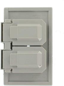 img 1 attached to 🏠 Leviton 4976-GY Weather-Resistant Duplex Wallplate Cover, Gray - Device Mount, Horizontal, Thermoplastic