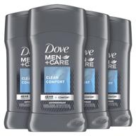 🧼 dove men+care чистый комфорт антиперспирант-дезодорант для мужчин - 48-часовая защита от пота с витамином е и тройным увлажнителем, 2,7 унции (пачка из 4 штук) логотип