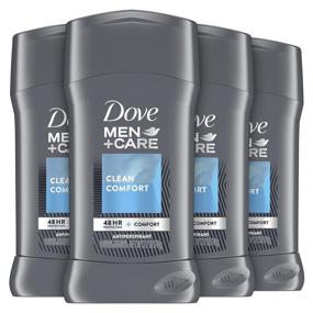 img 4 attached to 🧼 Dove Men+Care Чистый комфорт Антиперспирант-дезодорант для мужчин - 48-часовая защита от пота с витамином Е и тройным увлажнителем, 2,7 унции (пачка из 4 штук)