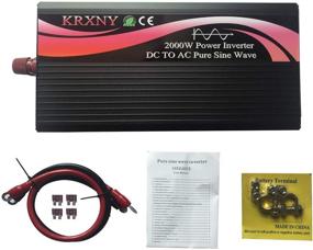 img 1 attached to KRXNY 2000W Pure Sine Wave Power Inverter: Reliable 12V DC to 🔌 110V 120V AC 60HZ Conversion for Car/RV Home Solar System – With LED Display
