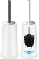 2 pack stainless steel long handle toilet bowl brush with holder - efficient bathroom toilet cleaner and scrubber logo