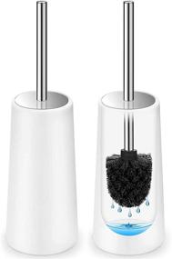 img 4 attached to 2 Pack Stainless Steel Long Handle Toilet Bowl Brush with Holder - Efficient Bathroom Toilet Cleaner and Scrubber