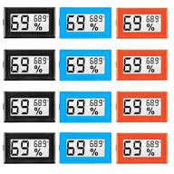 🌡️ 12-pack mini digital electronic temperature humidity meters gauge - indoor thermometer hygrometer with lcd display in fahrenheit (℉) for humidors, greenhouse, garden, cellar, fridge, closet - multicolored logo
