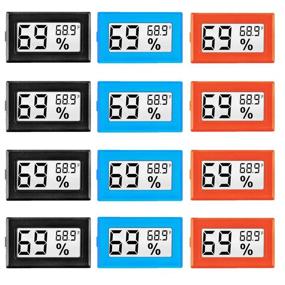 img 4 attached to 🌡️ 12-Pack Mini Digital Electronic Temperature Humidity Meters Gauge - Indoor Thermometer Hygrometer with LCD Display in Fahrenheit (℉) for Humidors, Greenhouse, Garden, Cellar, Fridge, Closet - Multicolored