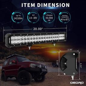 img 3 attached to 🔦 oEdRo LED Light Bar: 20Inch 200W 14210LM with Advanced 10D Fish Eyes Lens – Spot Flood Combo Lights Bar with Wiring Harness, IP68 Grade Off Road Work Lights for Pickup Jeep SUV 4X4 ATV UTE