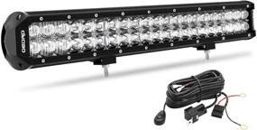 img 4 attached to 🔦 oEdRo LED Light Bar: 20Inch 200W 14210LM with Advanced 10D Fish Eyes Lens – Spot Flood Combo Lights Bar with Wiring Harness, IP68 Grade Off Road Work Lights for Pickup Jeep SUV 4X4 ATV UTE