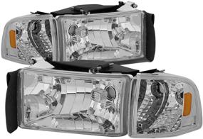 img 4 attached to 🔦 Chrome Amber Replacement Headlights for 1994-2002 Ram - DNA Motoring HL-OH-DR944P-CH-AM