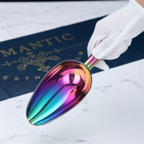 img 2 attached to 🌈 Berglander Stainless Steel Rainbow Ice Scoop 6 OZ: Titanium Colorful Plating Metal Ice Scooper - Multipurpose Tool for Ice Makers, Candy, Weddings, Kitchen Bars, Parties, Pet Food & Beach