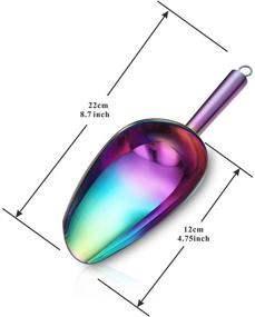 img 3 attached to 🌈 Berglander Stainless Steel Rainbow Ice Scoop 6 OZ: Titanium Colorful Plating Metal Ice Scooper - Multipurpose Tool for Ice Makers, Candy, Weddings, Kitchen Bars, Parties, Pet Food & Beach