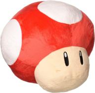 🍄 super mario 11" large super mushroom pillow plush: little buddy usa logo