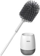 vmvn compact toilet bowl brush and holder set, silicone bristles toilet scrubber for deep bathroom cleaning logo