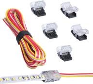 nicelux cct tunable led strip connector 10mm 3 pin (5pcs) + 9.8ft 20 awg led extension wire – versatile diy strip-to-power & board-to-board jumper kit (non-waterproof) логотип