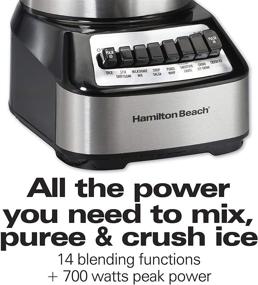 img 1 attached to Powerful Hamilton Beach Wave Crusher Blender: Blend, Crush, Shake, and Puree with 14 Functions, 40 Oz Glass Jar, and Stainless Steel Design (54221)