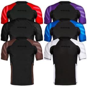 img 4 attached to Sanabul Essentials Short Sleeve Compression Training Rash Guard: Perfect for MMA, BJJ, and Wrestling