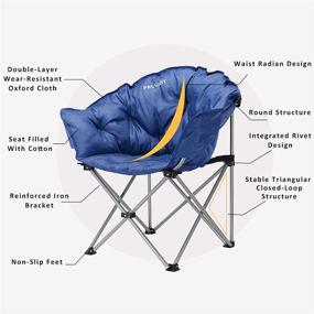 img 2 attached to 🪑 Pelliots's Folding Moon Saucer Camping Chair with Cup Holder - Supports Up to 300 lbs for Outdoor Camping, Hiking, and Fishing - Padded and Portable with Carry Bag