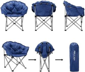 img 1 attached to 🪑 Pelliots's Folding Moon Saucer Camping Chair with Cup Holder - Supports Up to 300 lbs for Outdoor Camping, Hiking, and Fishing - Padded and Portable with Carry Bag