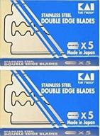 🪒 kai stainless steel double-edged safety razor blades, 10 count (5 packs of 2) logo