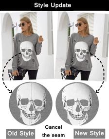 img 3 attached to 🔥 Blooming Jelly Women's Crewneck Sweatshirt with Skull Graphic - Long Sleeve Top Pullover in Oversized Sweater Style