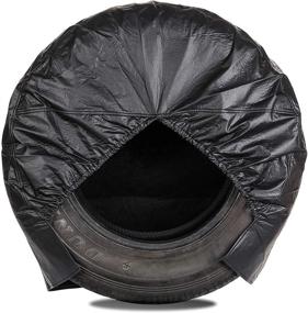 img 2 attached to 🔒 Durable and Weatherproof MOONET Tough Tire Cover for RV Wheels - Heavy Duty Sun Protection for Trucks, Motorhomes, Boats, Trailers, Campers, Vans, and SUVs - Fits 19"-22" Diameter Wheels - Black (1 Pack)