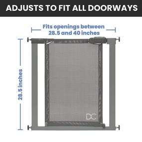 img 3 attached to 🔒 Delta Children Easy Install Pressure Mounted Baby and Pet Safety Gate - No Drill, Tool-Free Installation - Walk Through Door - Grey