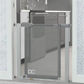 img 4 attached to 🔒 Delta Children Easy Install Pressure Mounted Baby and Pet Safety Gate - No Drill, Tool-Free Installation - Walk Through Door - Grey