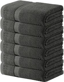 img 4 attached to Oakias Medium Cotton Towels Grey