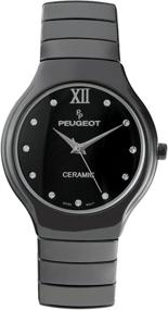 img 3 attached to ⌚ Peugeot Swiss Women's Ceramic Watch with Stainless Steel Deployment Clasp