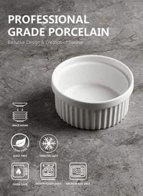 img 2 attached to Sweese 503.401 Porcelain Ramekins for Baking - 12 oz Souffle Dish - Set of 4, White