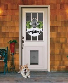 img 1 attached to 🐾 Rustic Wooden Welcome Sign with Paw for Front Door Wreath - Perfect Outdoor Decorations for Home, Farmhouse, and Front Porch