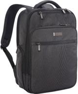 🎒 kenneth cole reaction manhattan commuter slim backpack - 16" laptop and tablet travel, business, work, school bookbag in charcoal polyester logo