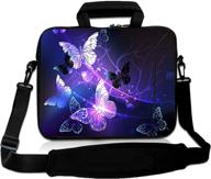 🦋 richen 17-inch laptop shoulder bag: stylish and protective case for 15.6-17.3 inch laptops with handle - butterflies design logo