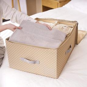 img 3 attached to 📦 I will Create Pro 60L Foldable Storage Bins with Zip Closure, Two Compartment Dividers - Winter Garment & Bedding Organizer (Beige)