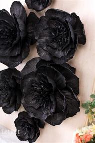 img 2 attached to 🖤 Stunning Letjolt Artificial Black Paper Flower Decorations - Perfect for Wall Backdrops, Weddings, Halloween, and More! (Black Set 6)