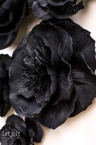 img 1 attached to 🖤 Stunning Letjolt Artificial Black Paper Flower Decorations - Perfect for Wall Backdrops, Weddings, Halloween, and More! (Black Set 6)