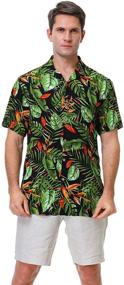 img 2 attached to 🌺 Stylish Hawaiian Shirts for Men - Short Sleeve Floral Aloha Beach Shirt, Perfect for Casual Summer Outfits, Button Down Shirts