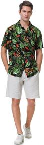 img 3 attached to 🌺 Stylish Hawaiian Shirts for Men - Short Sleeve Floral Aloha Beach Shirt, Perfect for Casual Summer Outfits, Button Down Shirts