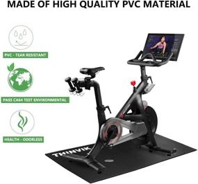 img 2 attached to 🚴 Thinvik Bike Mat: PVC Environmental Mat for Peloton Spinning Bike & Wahoo Kickr - Protect Your Floors with 30×60in / 30×72in Mat, Perfect for Cycleops Rowe Indoor Cycling Exercise Stationary Bike with Stone Texture