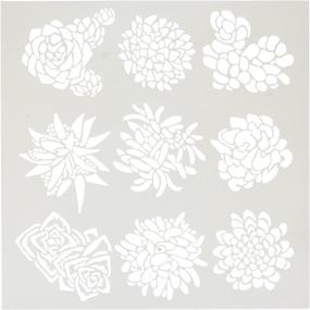 img 1 attached to 🌵 The Crafters Workshop TCW613 Template: Pretty Succulents in White, Ideal for 12x12 Crafting Projects