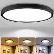 🔆 32w led round flat panel light - 12 inch flush mount fixture with 3 color options - slim surface mount lighting for kitchen, bedroom, hallway, laundry room логотип