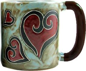 img 1 attached to ☕ Mara Heart-Patterned Stoneware Mug 16oz