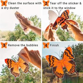 img 2 attached to Large Butterfly Window Stickers - 60 Pieces of Extra Large Decals for Birthday Parties, Bird Strike Prevention, Glass 🦋 Door Wall Art - Realistic Theme Paper Decorations, Craft Decor Clings, Scrapbooking Supplies - Vinyl Silhouette Cameo, Scrap Paper Hanging Décor