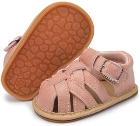 img 4 attached to 👶 Babelvit Infant Baby Girl Boy Sandals – Premium Comfortable Summer Outdoor Casual Beach Shoes with Flower Bowknot, Non-Slip Rubber Sole – Newborn Toddler Prewalker First Walking Shoes