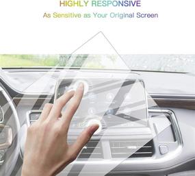 img 2 attached to 💎 Premium Tempered Glass Screen Protector for 2021 Tahoe Suburban Infotainment 3 Plus System 10.2In Navigation Display - HD Clear LCD, 9H Hardness, GPS Touch Screen Protective Film