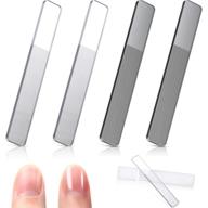 💅 glass nail shiner kit - crystal nail shine buffer polisher & nano nail file set with case for natural nails (white and black flat end) - enhanced seo logo