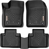 🚗 yitamotor all weather floor mats for 2016-2021 jeep grand cherokee/dodge durango - custom fit 1st &amp; 2nd row floor liners logo