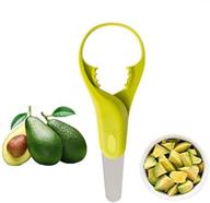 🥑 3-in-1 avocado slicer by ddzmz - stainless steel blade for all avocado sizes - multifunctional fruit cutter, green - perfect tool for men, women, and children (1-pack) логотип