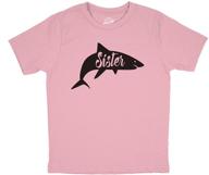 🦈 cool and comical youth sister shark t-shirt: perfect beach summer vacation family tee for kids logo